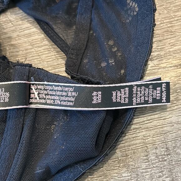 Victoria's Secret Lace Front Close Strappy Racerback Unlined Plunge Bra 34DD - Picture 5 of 5